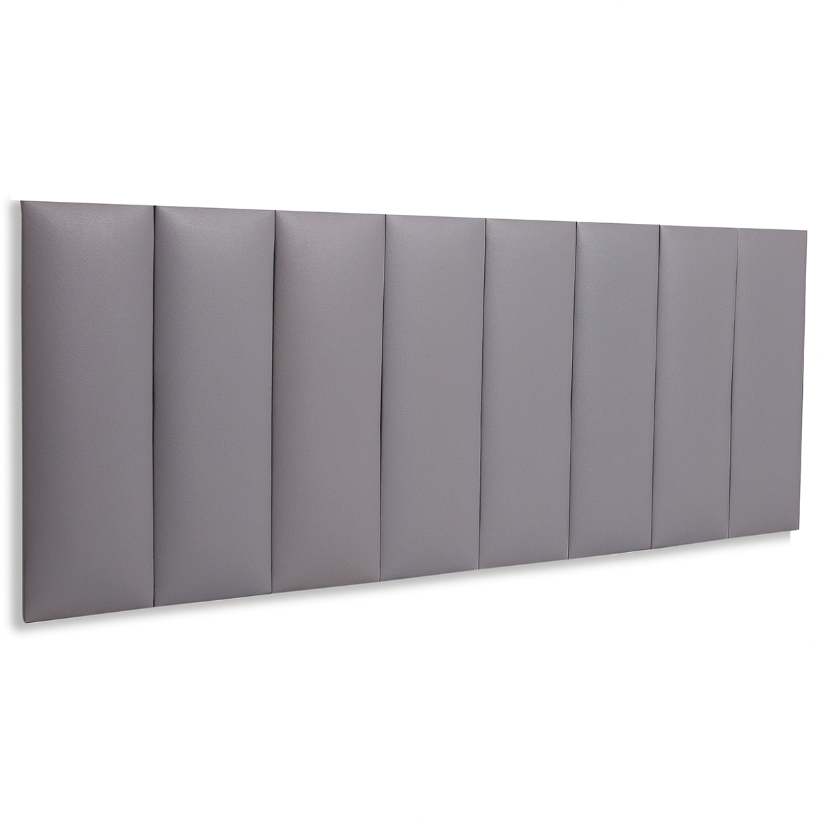 Cabeceira Queen Estofada Para Cama Box Kit 8 Placas Adesivas - Modelo Reta Courino Cinza