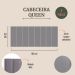 Cabeceira Queen Estofada Para Cama Box Kit 8 Placas Adesivas - Modelo Reta Courino Cinza