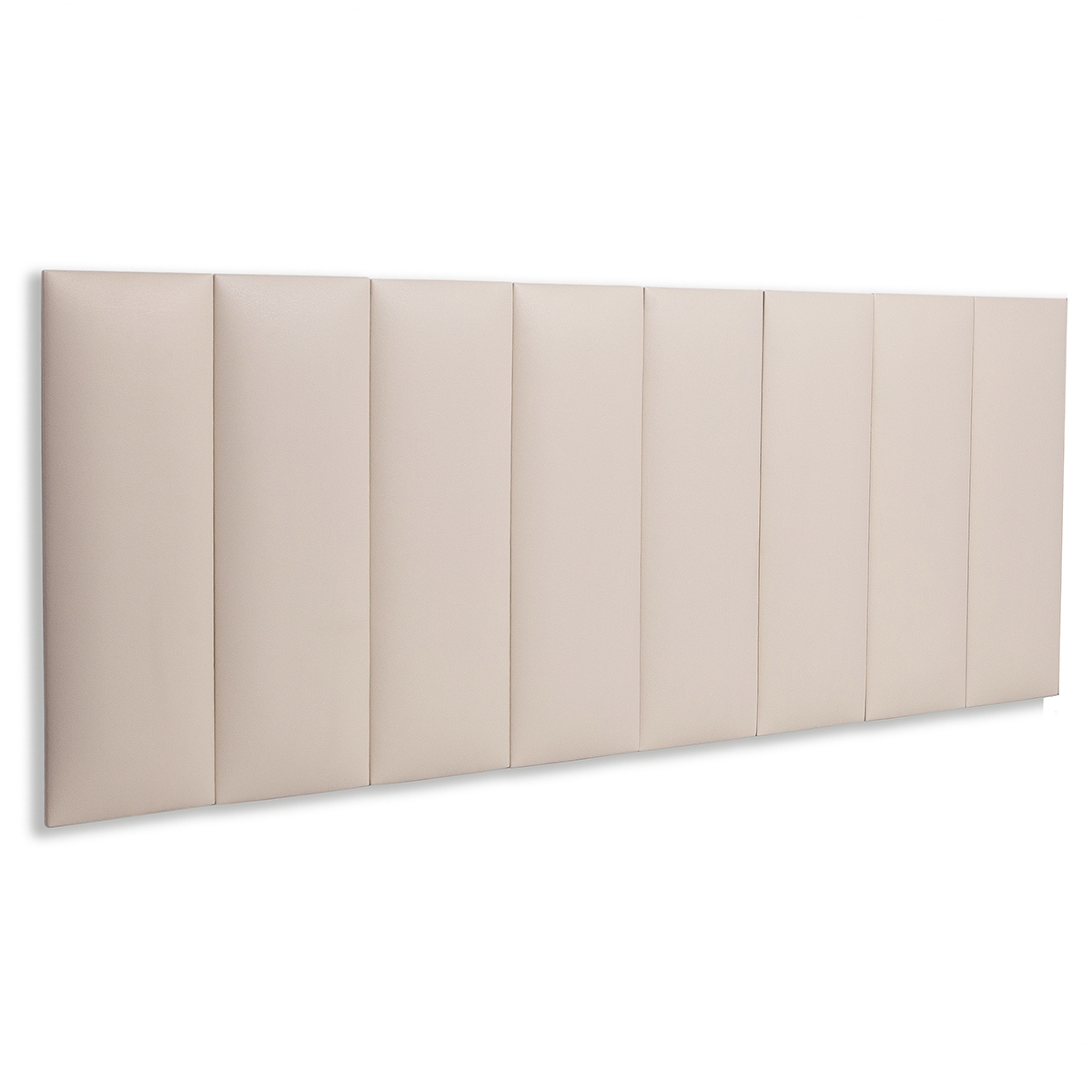 Cabeceira Queen Estofada Para Cama Box Kit 8 Placas Adesivas - Modelo Reta Courino Off White
