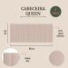 Cabeceira Queen Estofada Para Cama Box Kit 8 Placas Adesivas - Modelo Reta Courino Off White