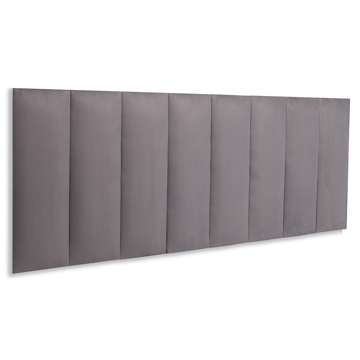 Cabeceira Queen Estofada Para Cama Box Kit 8 Placas Adesivas - Modelo Reta Suede Cinza