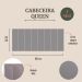 Cabeceira Queen Estofada Para Cama Box Kit 8 Placas Adesivas - Modelo Reta Suede Cinza