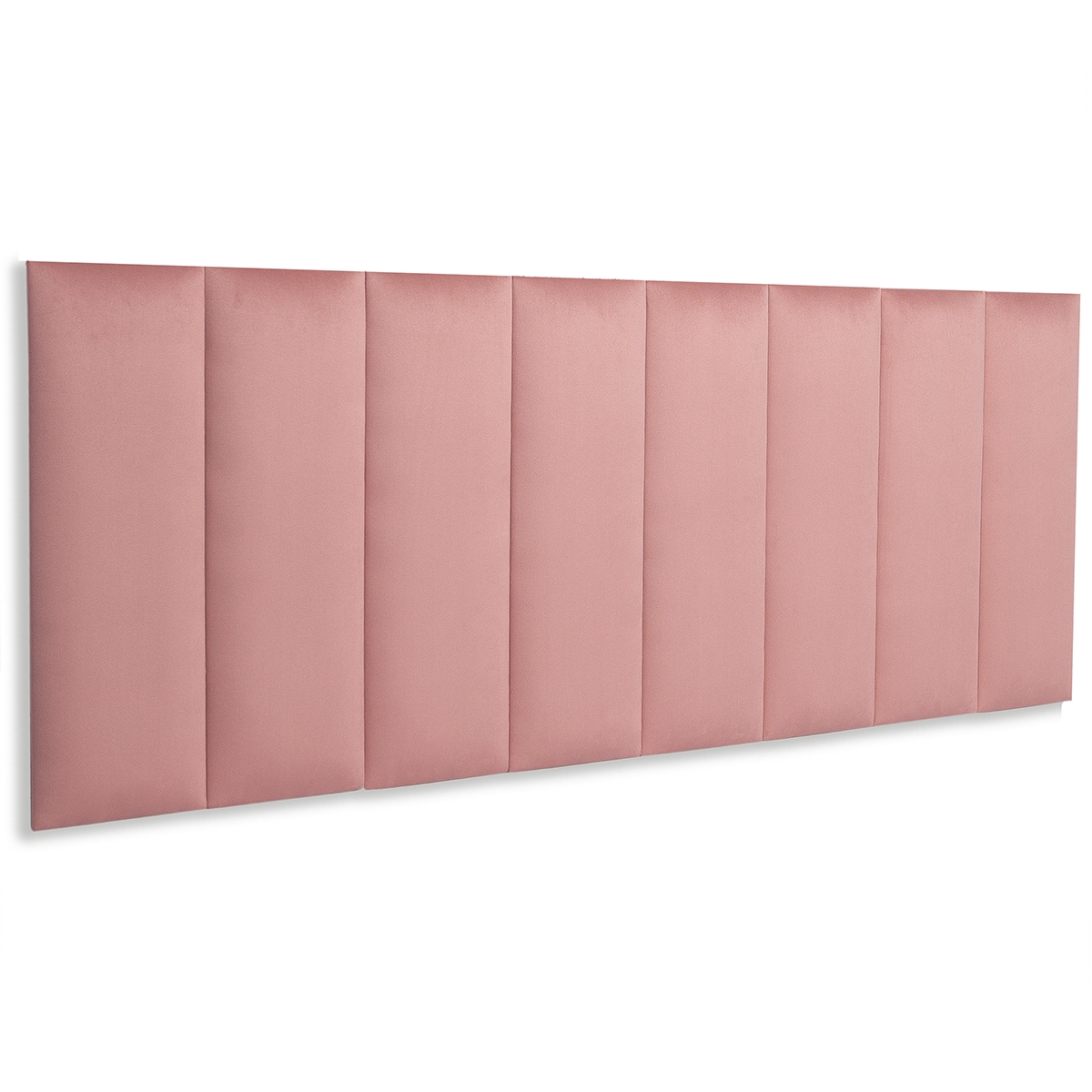 Cabeceira Queen Estofada Para Cama Box Kit 8 Placas Adesivas - Modelo Reta Veludo Rosê