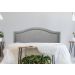 Cabeceira Queen Para Cama Box Curva 160x60 Suede Cinza - Tachas Fumê