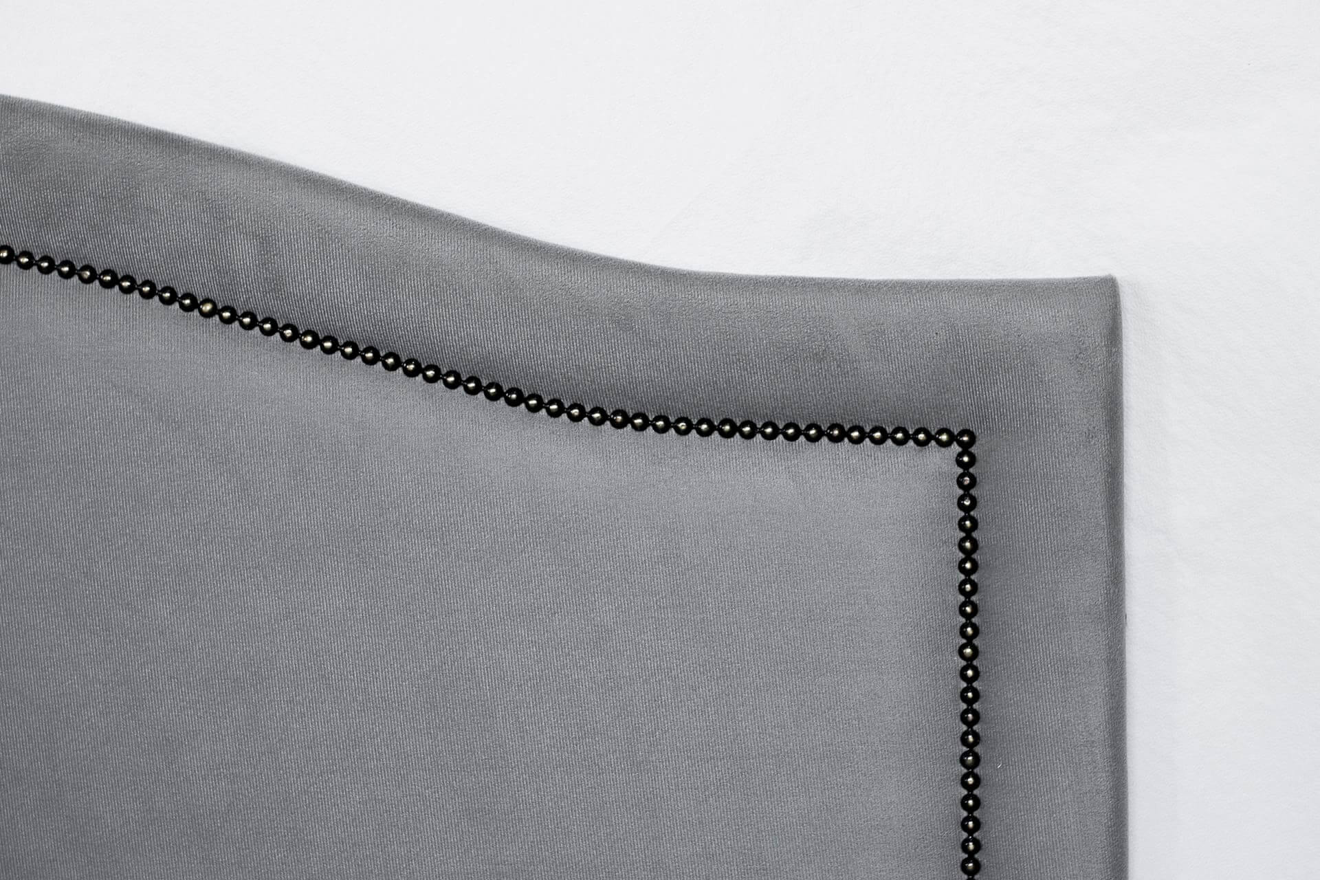 Cabeceira Queen Para Cama Box Curva 160x60 Suede Cinza - Tachas Fumê