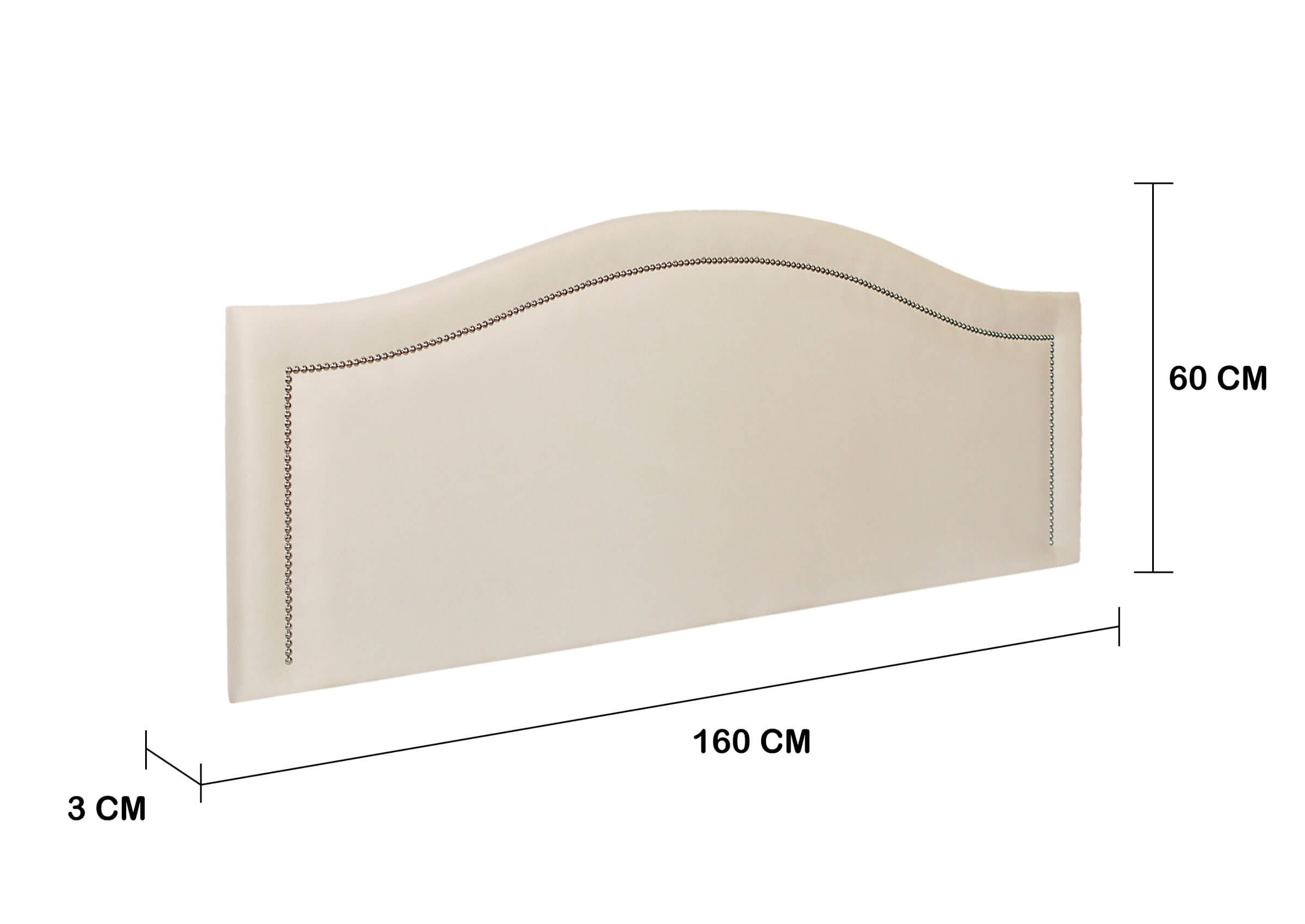 Cabeceira Queen Para Cama Box Curva 160x60 Suede Off White - Prata