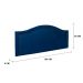 Cabeceira Queen Para Cama Box Curva 160x60 Veludo Azul - Tachas Fumê