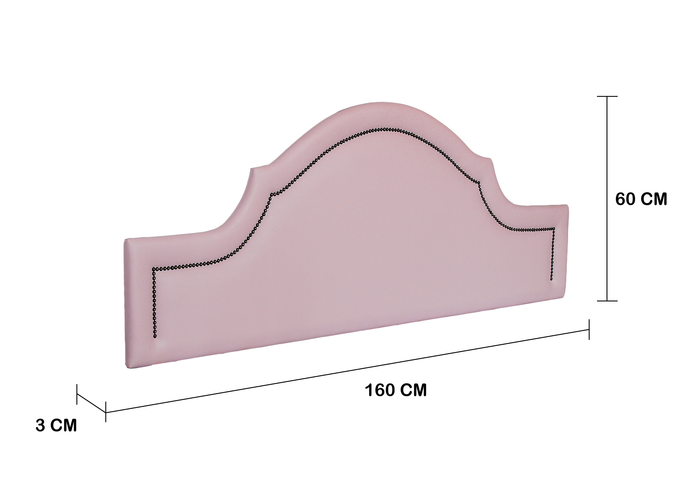 Cabeceira Queen Para Cama Box Provençal 160x60 Courino Rosa - Tachas Fumê