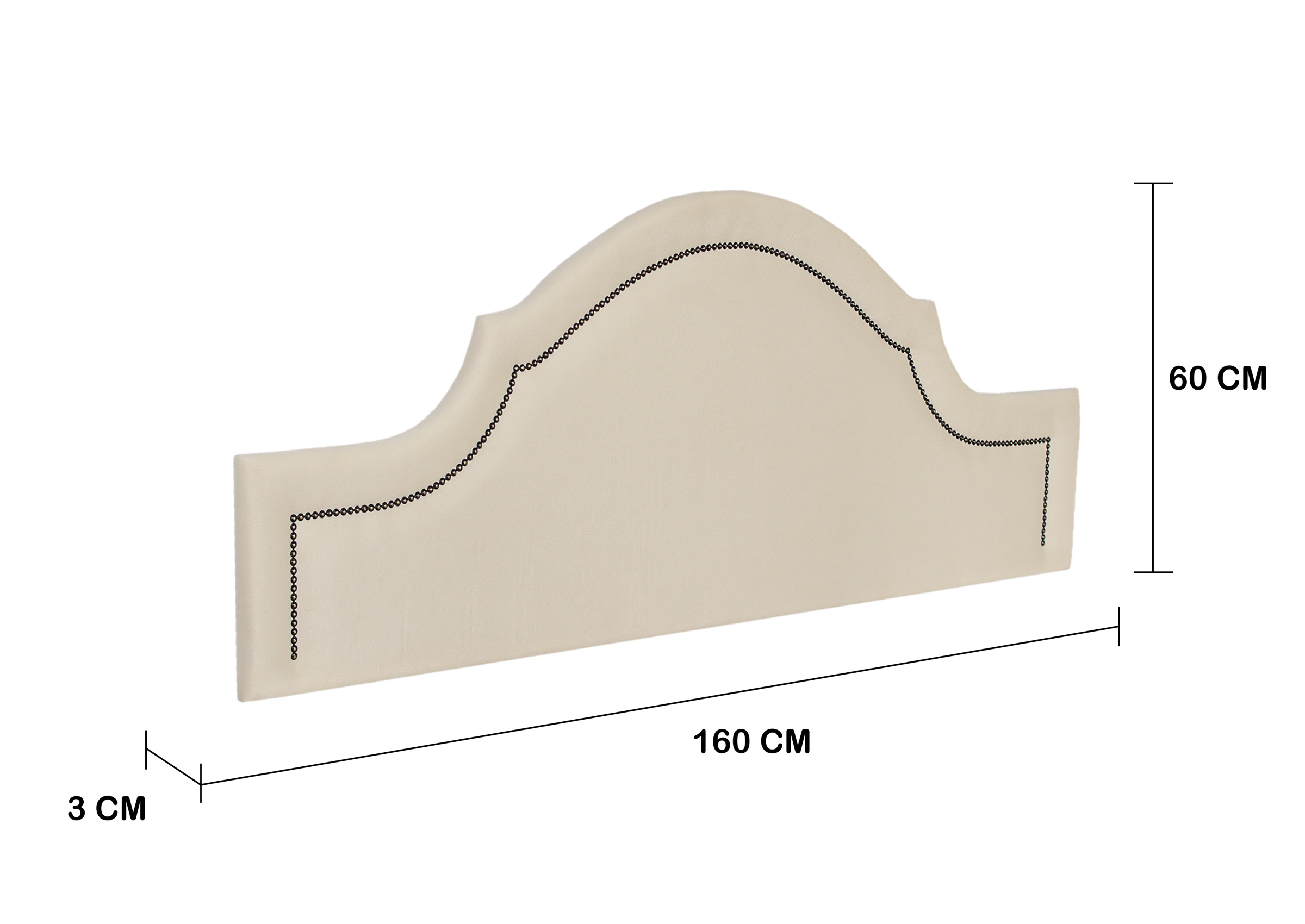 Cabeceira Queen Para Cama Box Provençal 160x60 Suede Off White - Tachas Fumê