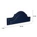 Cabeceira Queen Para Cama Box Provençal Dupla 160x60 Courino Azul - Tachas Fumê