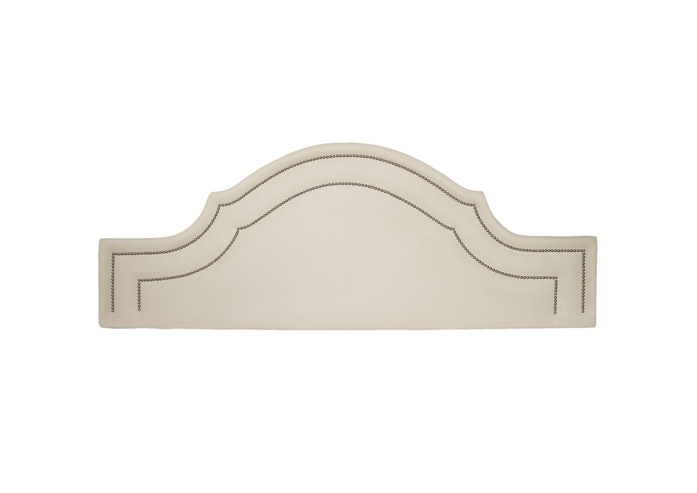 Cabeceira Queen Para Cama Box Provençal Dupla 160x60 Suede Off White - Tachas Prata