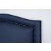 Cabeceira Solteiro Curva 90x60cm Courino Azul - Tachas Fumê