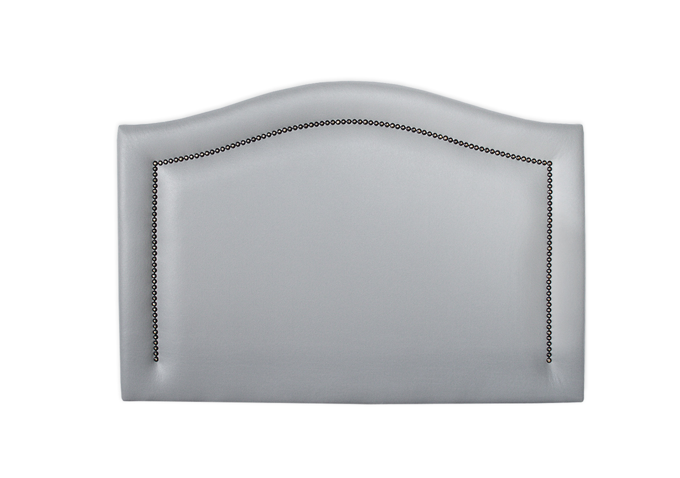 Cabeceira Solteiro Curva 90x60cm Courino Cinza - Tachas Fumê