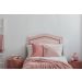 Cabeceira Solteiro Curva 90x60cm Courino Rosa - Tachas Fumê