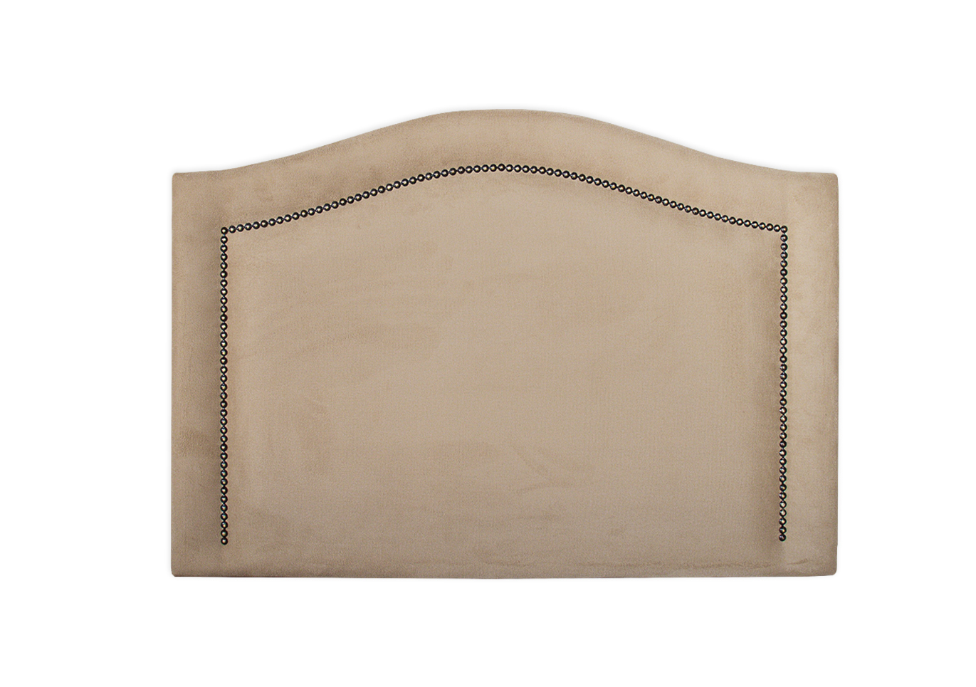 Cabeceira Solteiro Curva 90x60cm Suede Bege - Tachas Fumê