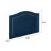 Cabeceira Solteiro Curva 90x60cm Veludo Azul - Tachas Prata