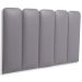 Cabeceira Solteiro Estofada Para Cama Box Kit 5 Placas Adesivas - Modelo Arredondada Courino Cinza