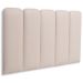 Cabeceira Solteiro Estofada Para Cama Box Kit 5 Placas Adesivas - Modelo Arredondada Courino Off White