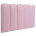 Cabeceira Solteiro Estofada Para Cama Box Kit 5 Placas Adesivas - Modelo Arredondada Courino Rosa