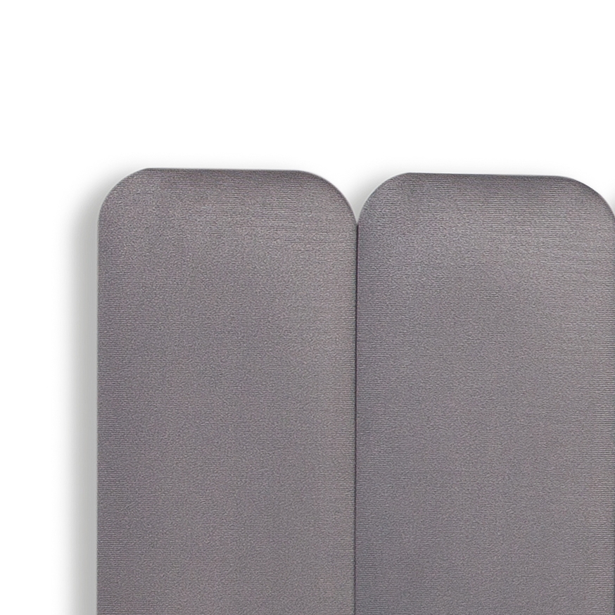 Cabeceira Solteiro Estofada Para Cama Box Kit 5 Placas Adesivas - Modelo Arredondada Suede Cinza