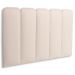 Cabeceira Solteiro Estofada Para Cama Box Kit 5 Placas Adesivas - Modelo Arredondada Suede Off White