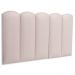 Cabeceira Solteiro Estofada Para Cama Box Kit 5 Placas Adesivas - Modelo Nuvem Courino Off White