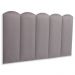 Cabeceira Solteiro Estofada Para Cama Box Kit 5 Placas Adesivas - Modelo Nuvem Suede Cinza