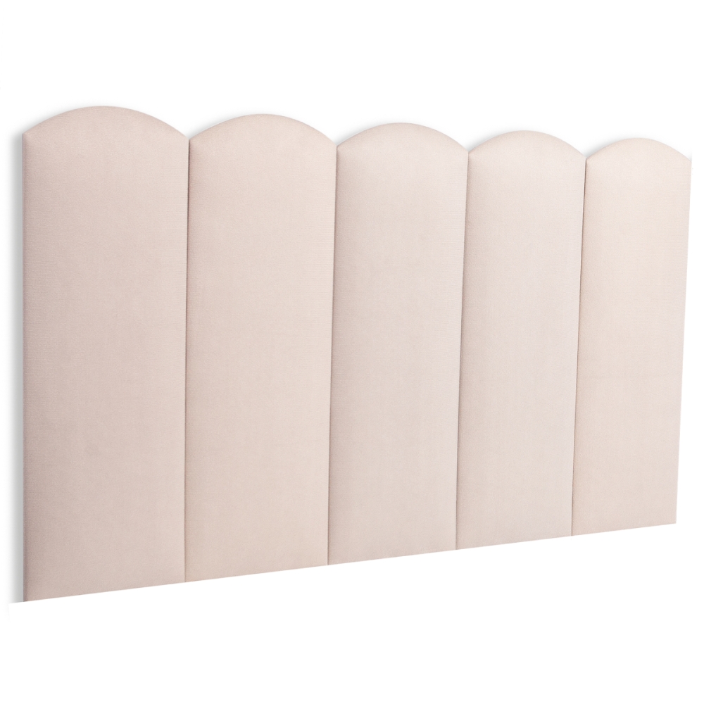 Cabeceira Solteiro Estofada Para Cama Box Kit 5 Placas Adesivas - Modelo Nuvem Suede Off White