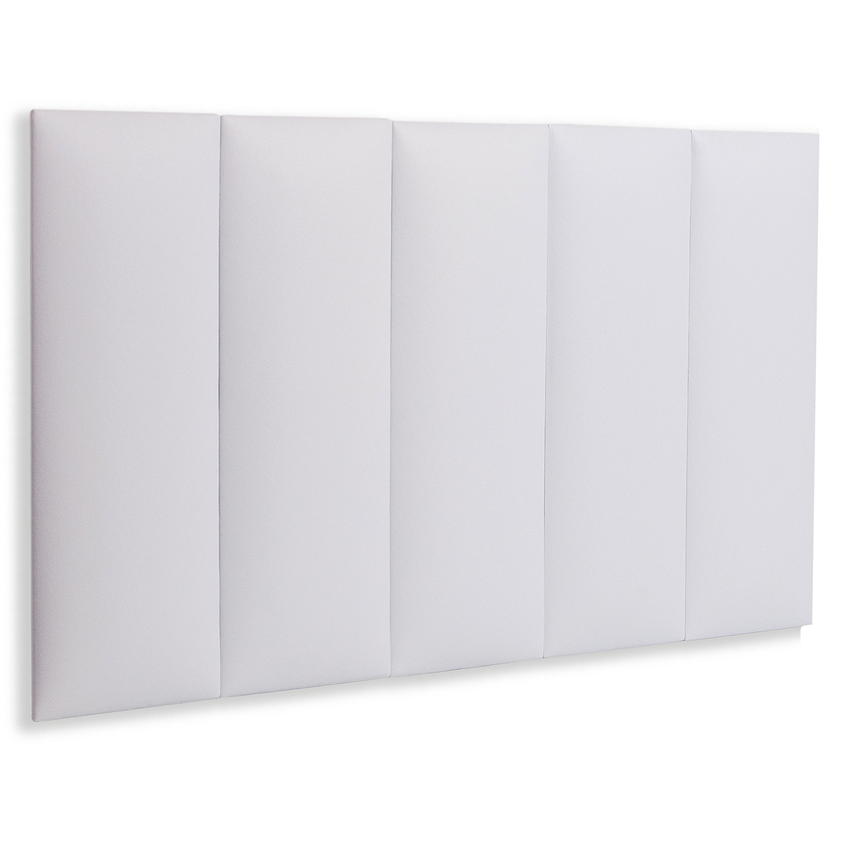 Cabeceira Solteiro Estofada Para Cama Box Kit 5 Placas Adesivas - Modelo Reta Courino Branco
