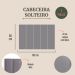 Cabeceira Solteiro Estofada Para Cama Box Kit 5 Placas Adesivas - Modelo Reta Courino Cinza