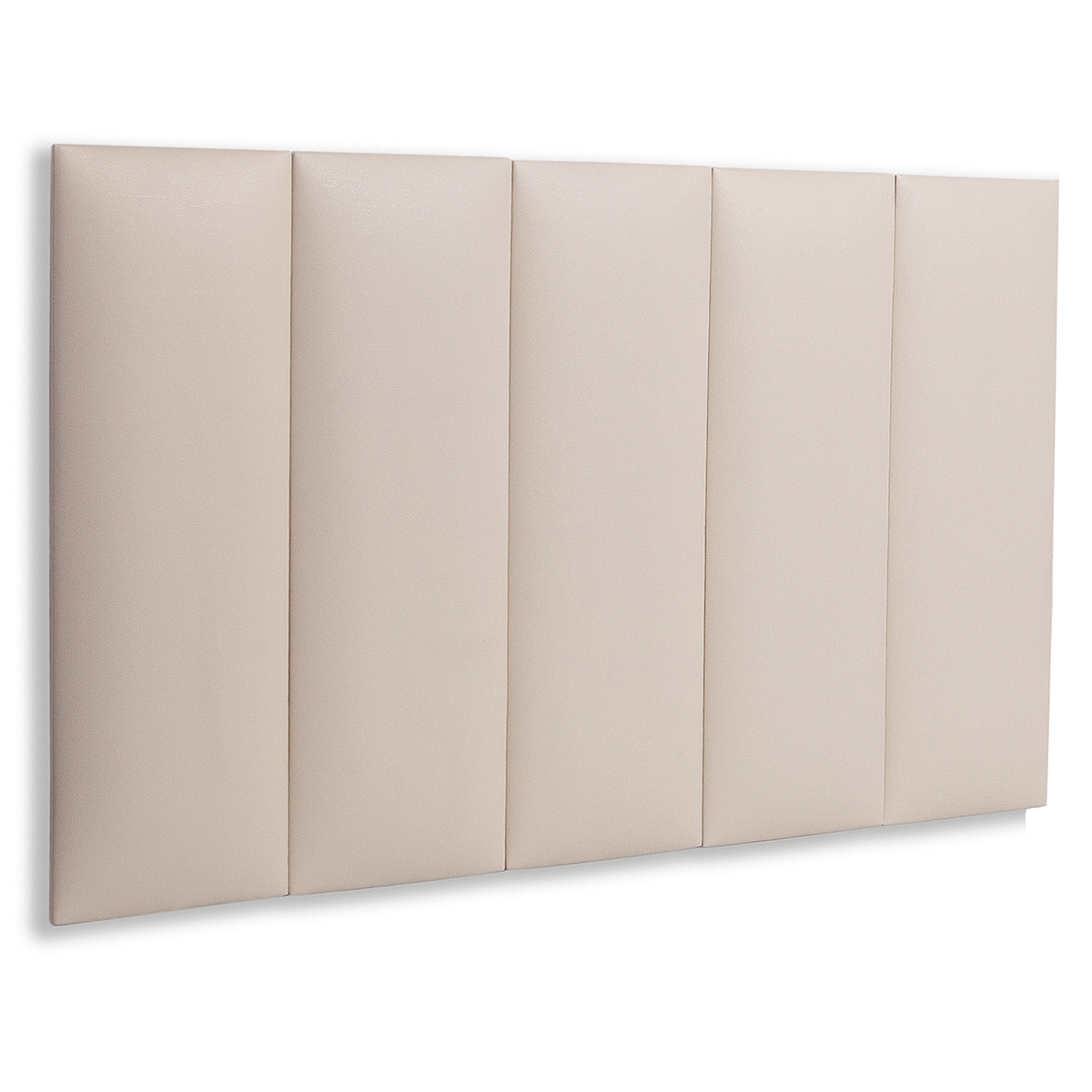 Cabeceira Solteiro Estofada Para Cama Box Kit 5 Placas Adesivas - Modelo Reta Courino Off White