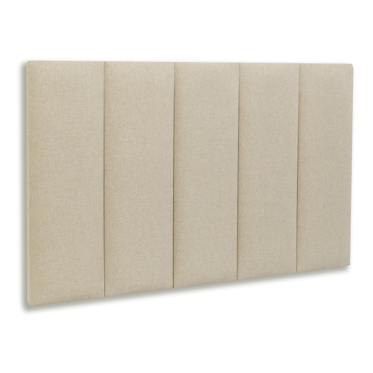 Cabeceira Solteiro Estofada Para Cama Box Kit 5 Placas Adesivas - Modelo Reta Linho Cru