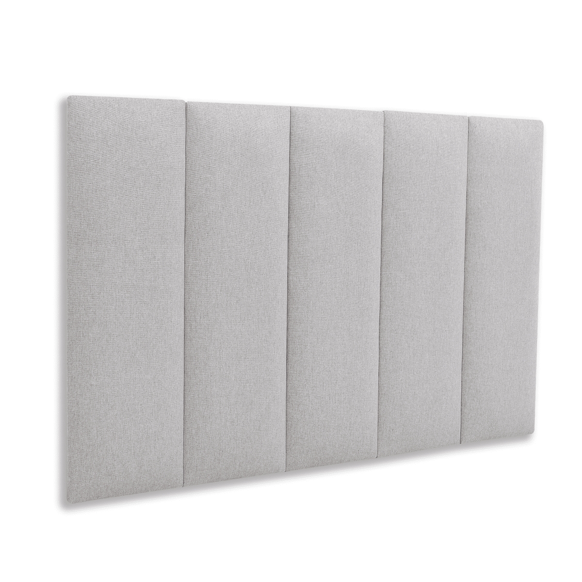 Cabeceira Solteiro Estofada Para Cama Box Kit 5 Placas Adesivas - Modelo Reta Linho Gelo