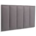 Cabeceira Solteiro Estofada Para Cama Box Kit 5 Placas Adesivas - Modelo Reta Suede Cinza