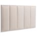 Cabeceira Solteiro Estofada Para Cama Box Kit 5 Placas Adesivas - Modelo Reta Suede Off White