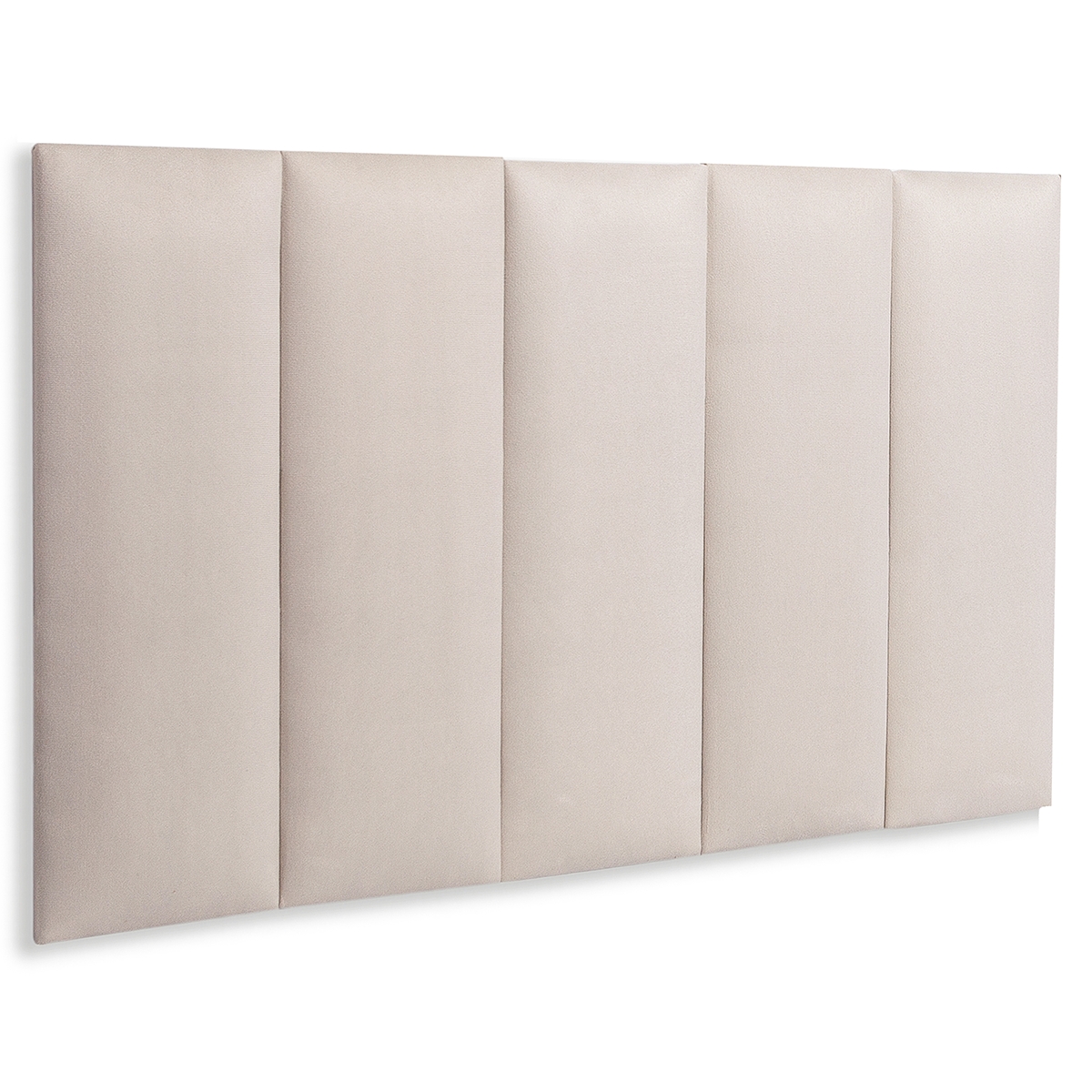 Cabeceira Solteiro Estofada Para Cama Box Kit 5 Placas Adesivas - Modelo Reta Suede Off White