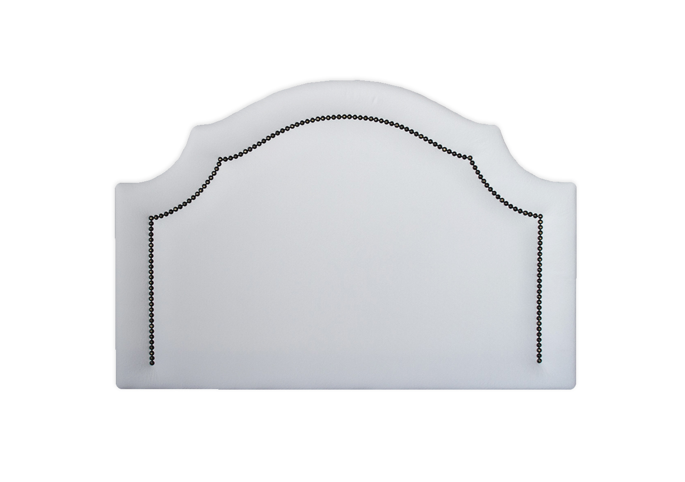 Cabeceira Solteiro Provençal 90x60cm Courino Branco - Tachas Fumê
