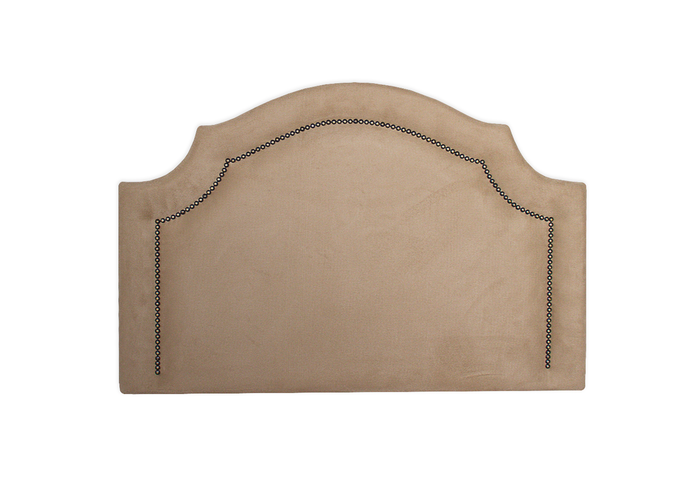 Cabeceira Solteiro Provençal 90x60cm Suede Bege - Tachas Fumê