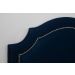 Cabeceira Solteiro Provençal 90x60cm Veludo Azul - Tachas Prata