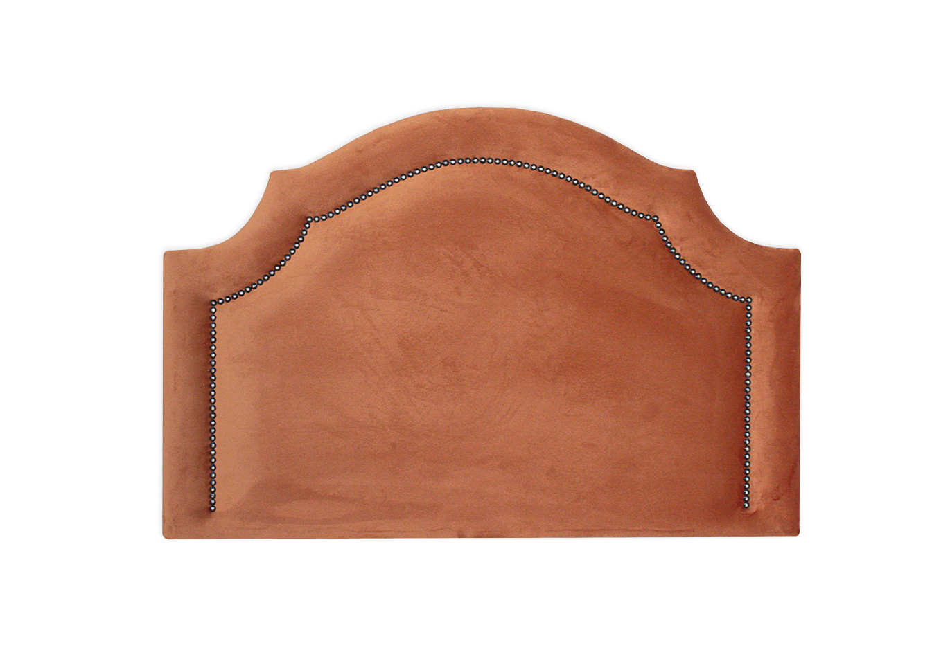 Cabeceira Solteiro Provençal 90x60cm Veludo Terracota - Tachas Fumê