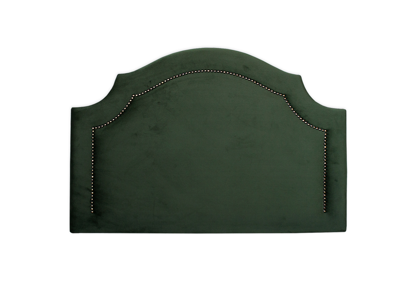 Cabeceira Solteiro Provençal 90x60cm Veludo Verde - Tachas Fumê