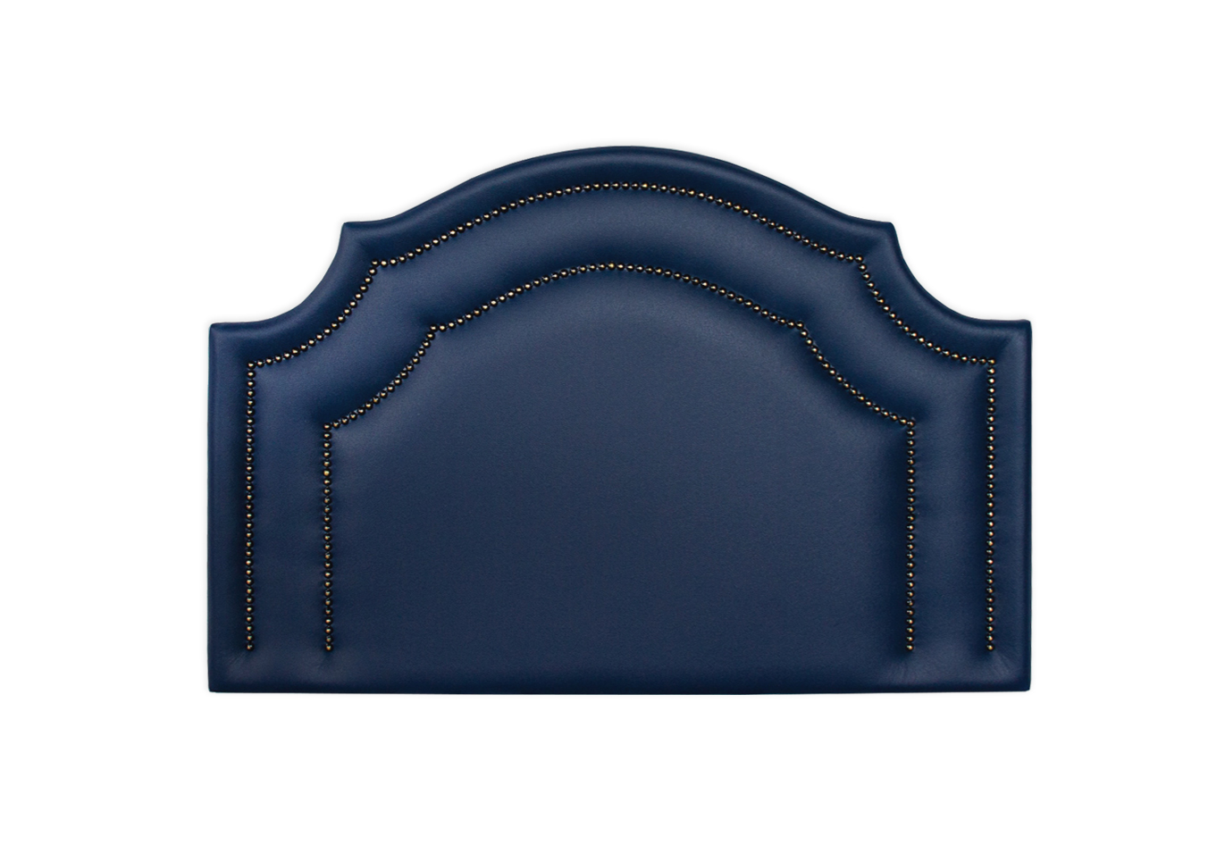 Cabeceira Solteiro Provençal Dupla 90x60 Courino Azul - Tachas Fumê