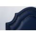 Cabeceira Solteiro Provençal Dupla 90x60 Courino Azul - Tachas Fumê