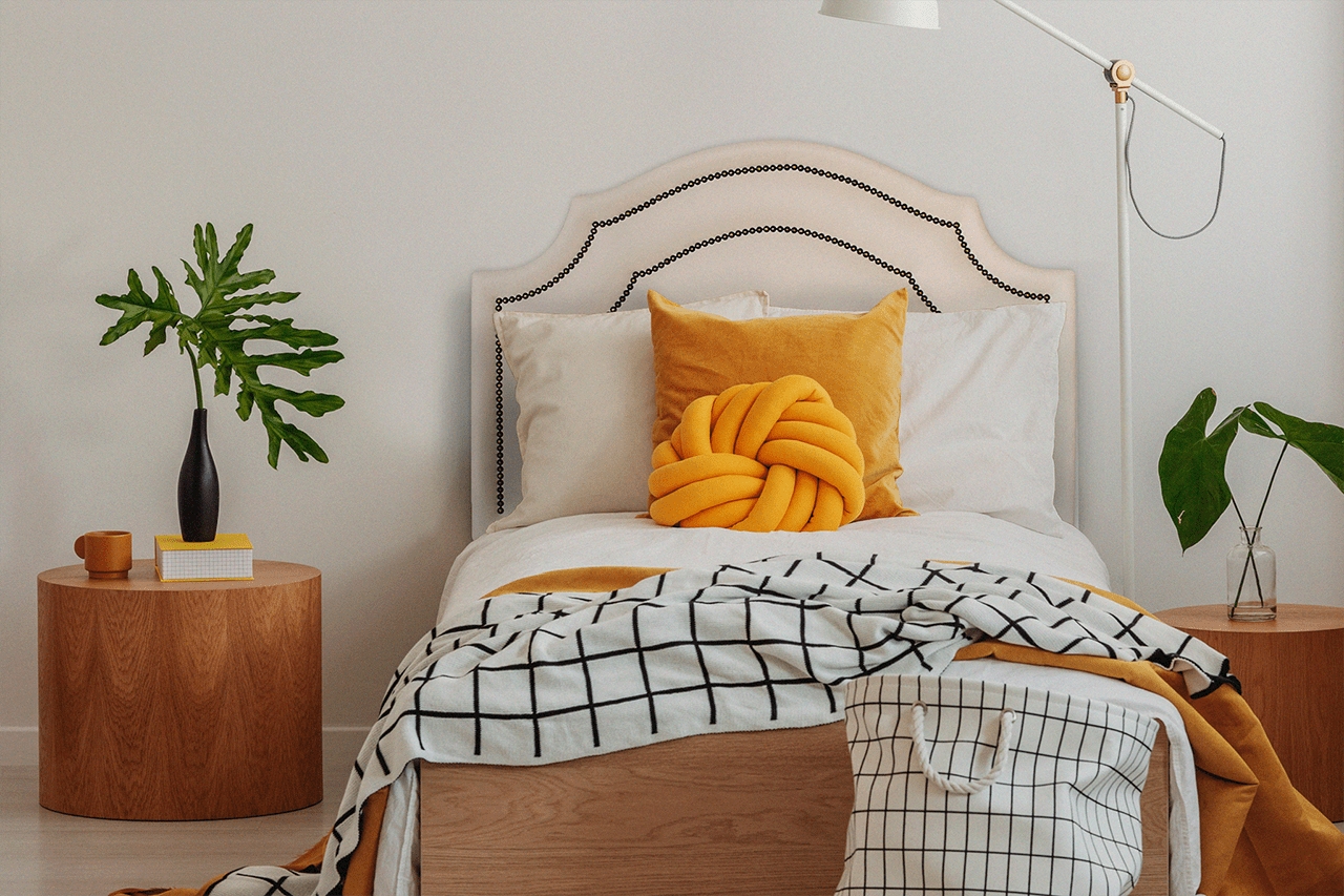 Cabeceira Solteiro Provençal Dupla 90x60 Courino Off White - Tachas Fumê