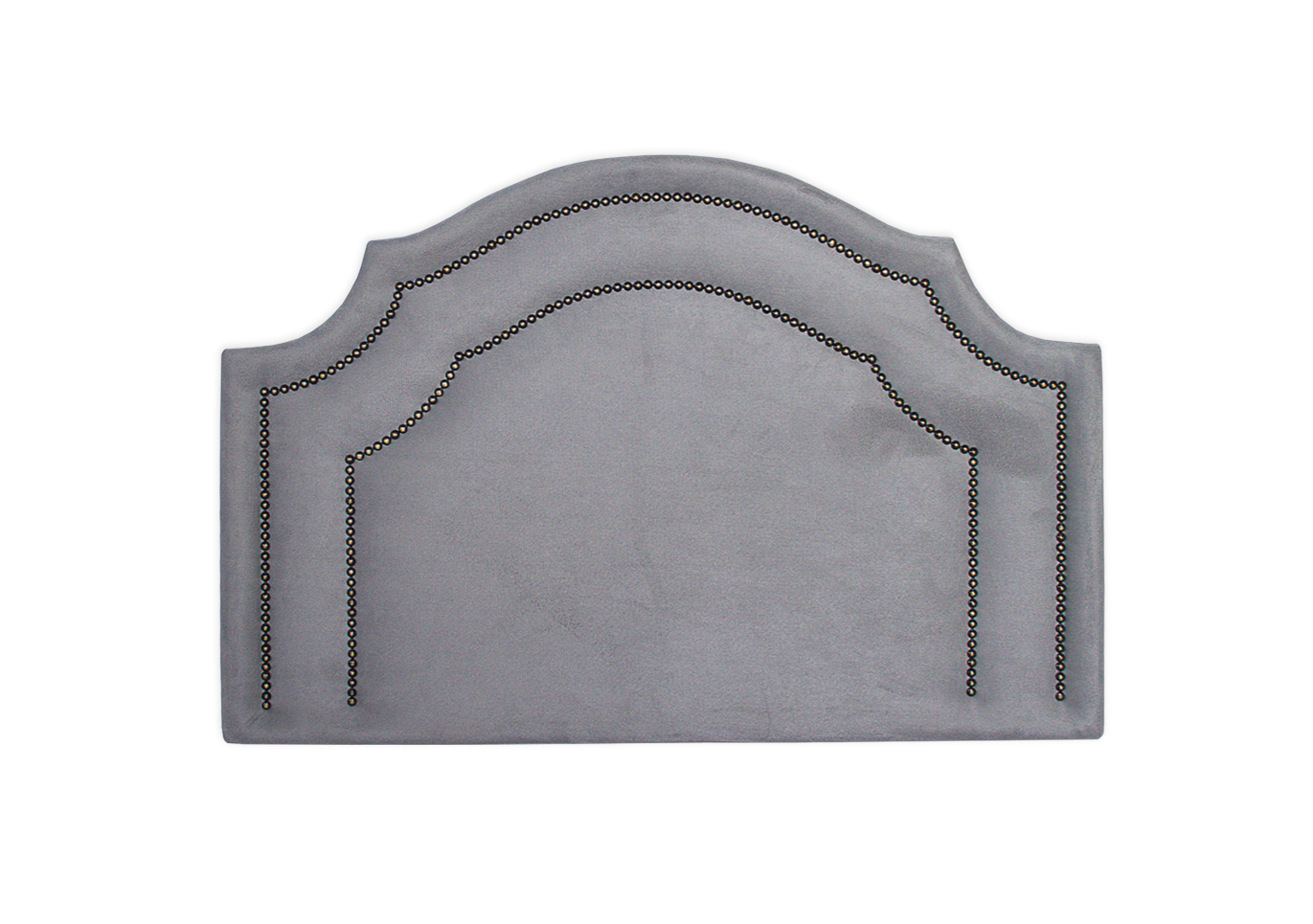Cabeceira Solteiro Provençal Dupla 90x60 Suede Cinza - Tachas Fumê