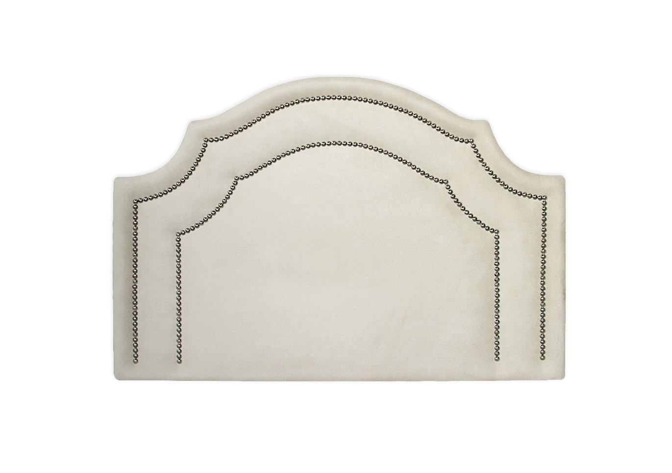 Cabeceira Solteiro Provençal Dupla 90x60 Suede Off White - Tachas Prata