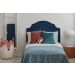 Cabeceira Solteiro Provençal Dupla 90x60 Veludo Azul - Tachas Fumê
