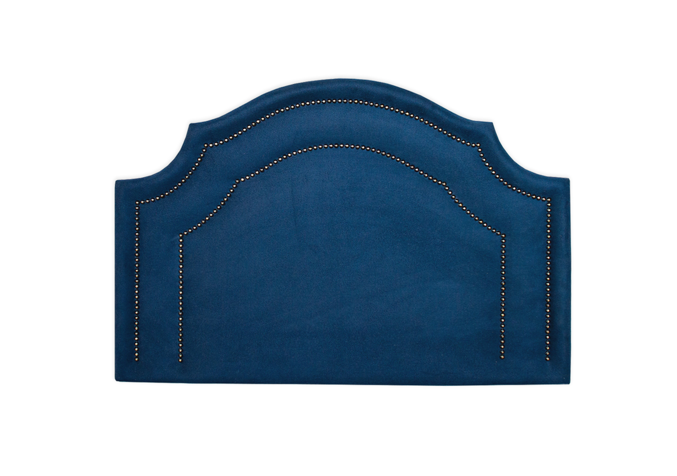 Cabeceira Solteiro Provençal Dupla 90x60 Veludo Azul - Tachas Fumê