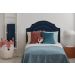 Cabeceira Solteiro Provençal Dupla 90x60 Veludo Azul - Tachas Prata