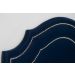 Cabeceira Solteiro Provençal Dupla 90x60 Veludo Azul - Tachas Prata